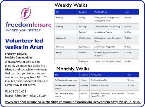 Freedom walks timetable
